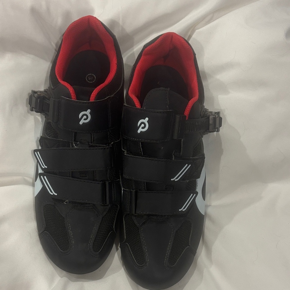 Peloton Black and Red Athletic Shoes
